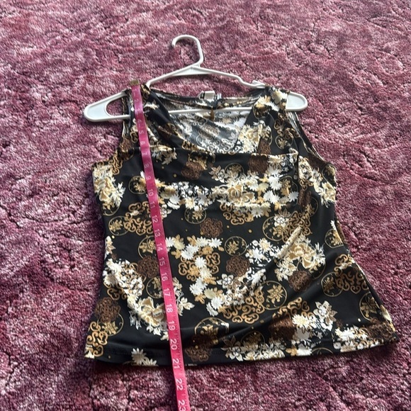 B. Works Vintage Y2K Floral Sleeveless Going Out Top with necklace XL - Picture 7 of 7